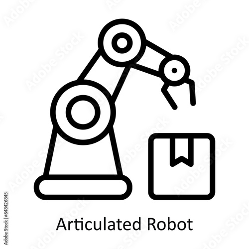 Articulated Robot vector  outline Icon Design illustration. Artificial intelligence Symbol on White background EPS 10 File
