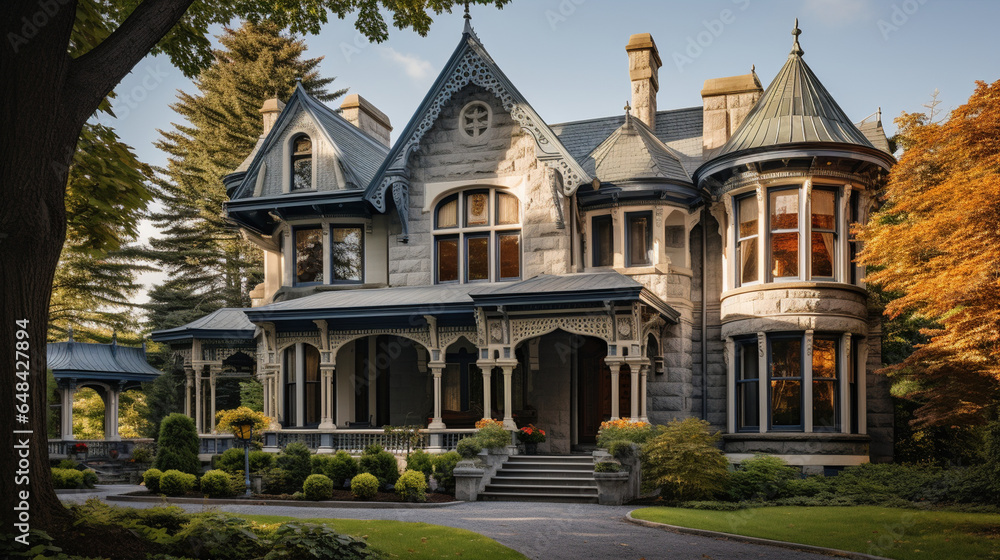 A historic mansion with intricate architecture, ideal for showcasing heritage real estate