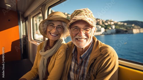 An enchanting voyage: elderly adventurers exploring exotic destinations, immersing in local culture. Generative ai. © makstorm