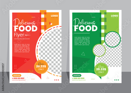 Food Flyer Template design, restaurant food flyer, fast food template vector illustration.	