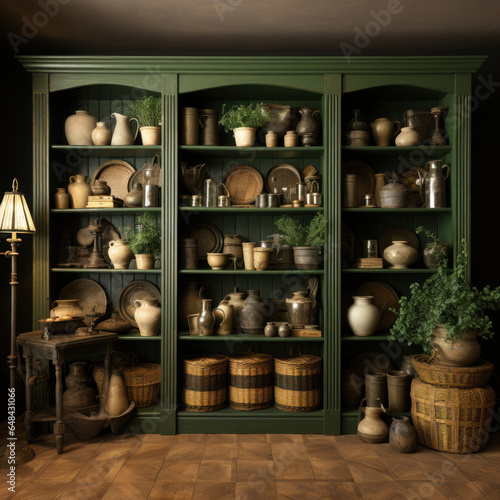 Rustic cupboard interior 3d render 4k 
