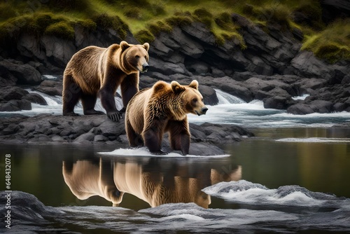 brown bear in water © farzana