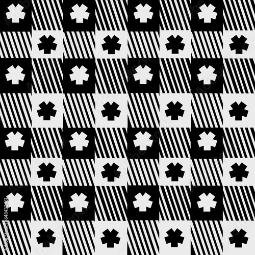 Black and white fabric patterns, various styles