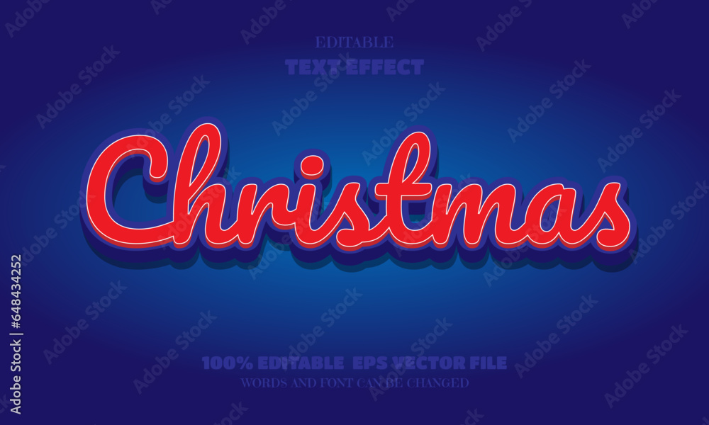 Merry Christmas Text, Editable Font Effect