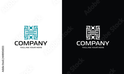 Letter H icon logo design template element