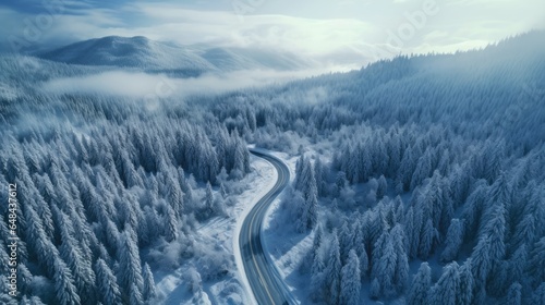Winter road in the mountains. © AdriFerrer