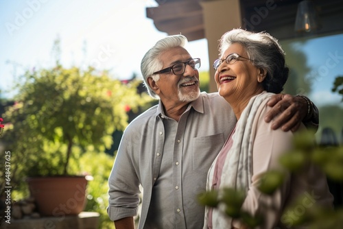A senior Hispanic couple cherishes the outdoors, radiating their deep love, offering a glimpse into the fulfilling retirement of Latin American immigrants.
1