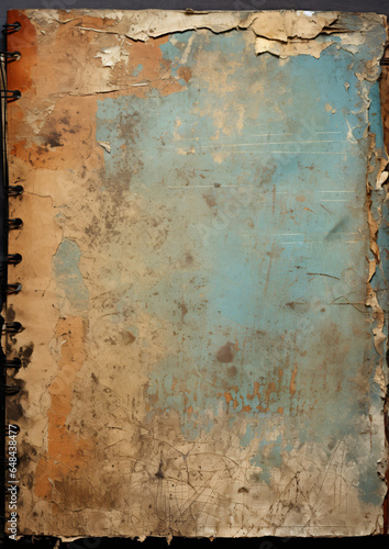Worn and torn grunge notebook cover paper © Rimsha