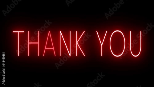 Flickering red retro style neon sign glowing against a black background