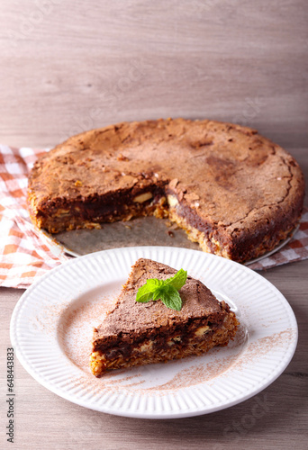 Chocolate tart with oat base