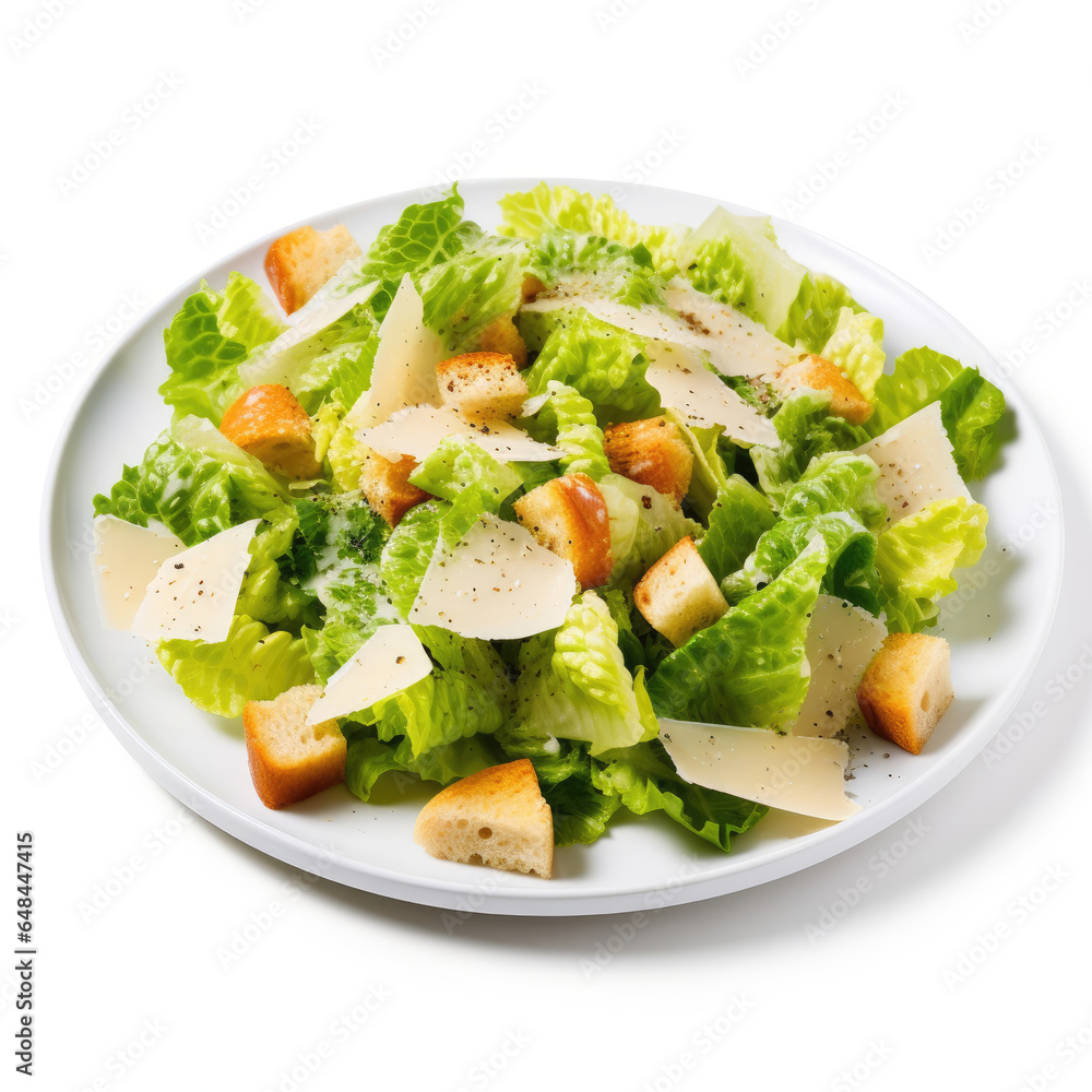 salad with chicken and vegetables isolated on white background salad with chicken and vegetables isolated on white background