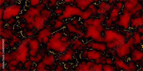 Red and golden marble texture and background for design, red marble seamless texture with high resolution for background Abstract background of cracked red paint on black canvas.