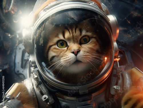 Katze als Astronaut