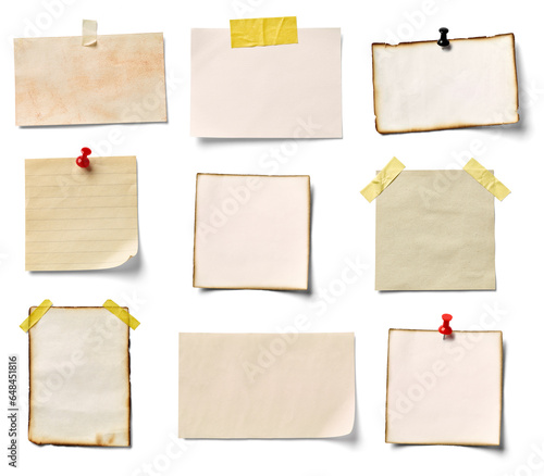 note paper piece label vintage grunge tape label ripped tag message adhesive tape push pin thumbtack card sign business office