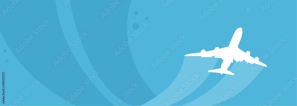 airplane silhouette against the sky - banner, background airplane silhouette against the sky - banner, background