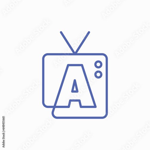 A letter mark channel television tv logo vector icon illustration