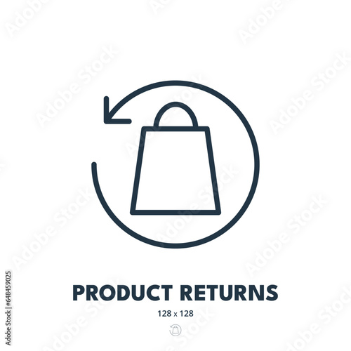 Product Returns Icon. Refund, Merchandise, Giveback. Editable Stroke. Simple Vector Icon