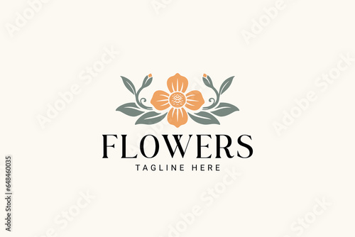 alamanda flowers logo vector graphic for florist boutique and cosmetic