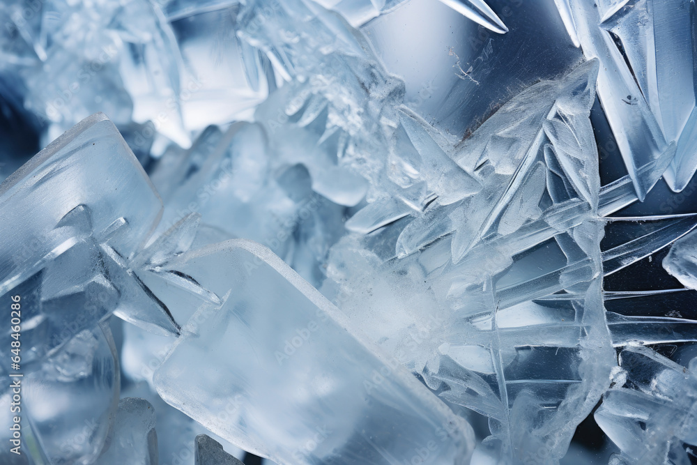 Winter's Enchanting Symphony: A Close-up View of Delicate, Intricate Ice Crystals Sparkling in Nature's Beautiful Macro Art' Winter's Enchanting Symphony: A Close-up View of Delicate, Intricate Ice Crystals Sparkling in Nature's Beautiful Macro Art'
