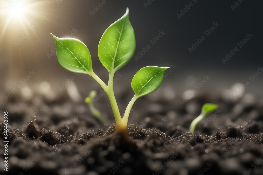 young plant growing in soil young plant growing in soil