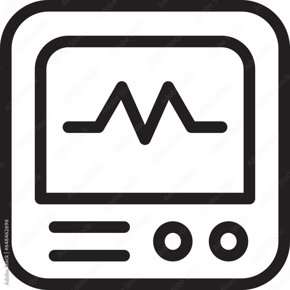ECG monitor basic black line icon ECG monitor basic black line icon