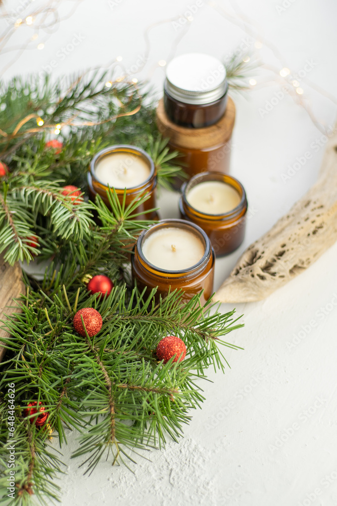 Soy candles burn in glass jars. The evening is dark. Aromatherapy and relaxation. Comfort at home. Candle in a brown jar. Scent and light. Scented handmade candle. Aroma therapy Soy candles burn in glass jars. The evening is dark. Aromatherapy and relaxation. Comfort at home. Candle in a brown jar. Scent and light. Scented handmade candle. Aroma therapy
