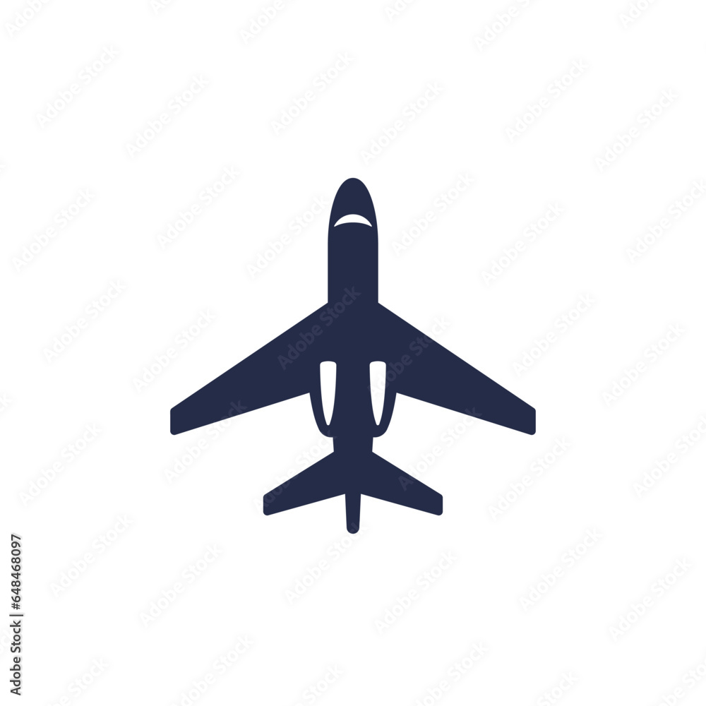 private jet airplane icon on white private jet airplane icon on white