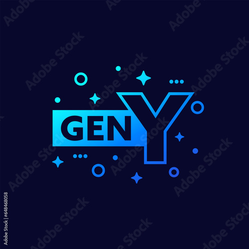 gen Y design on dark, vector