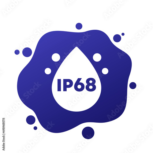 ip68 standard icon, vector label