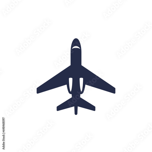 private jet airplane icon on white