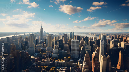 From a drone's vantage point, visualize New York City's sprawling cityscape