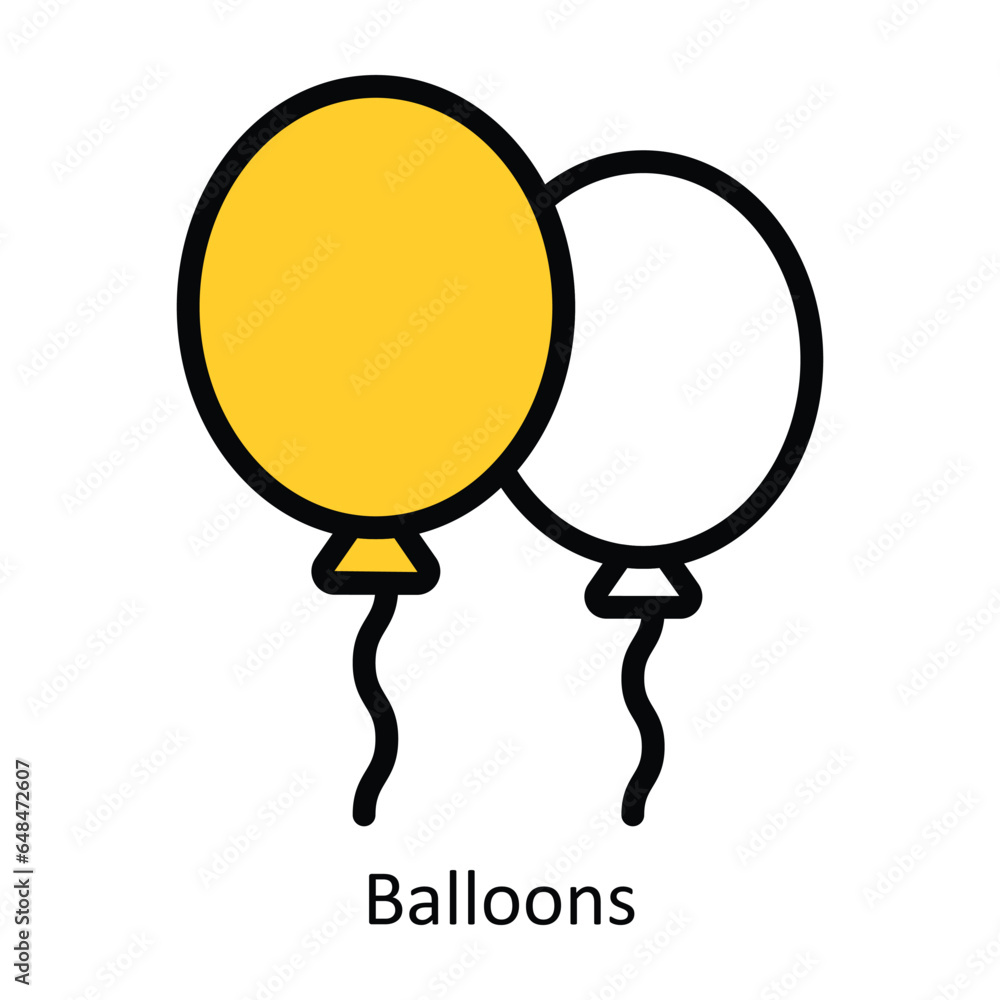 Balloons vector Filled outline Icon Design illustration. Event Management Symbol on White background EPS 10 File
Balloons vector Filled outline Icon Design illustration. Event Management Symbol on White background EPS 10 File