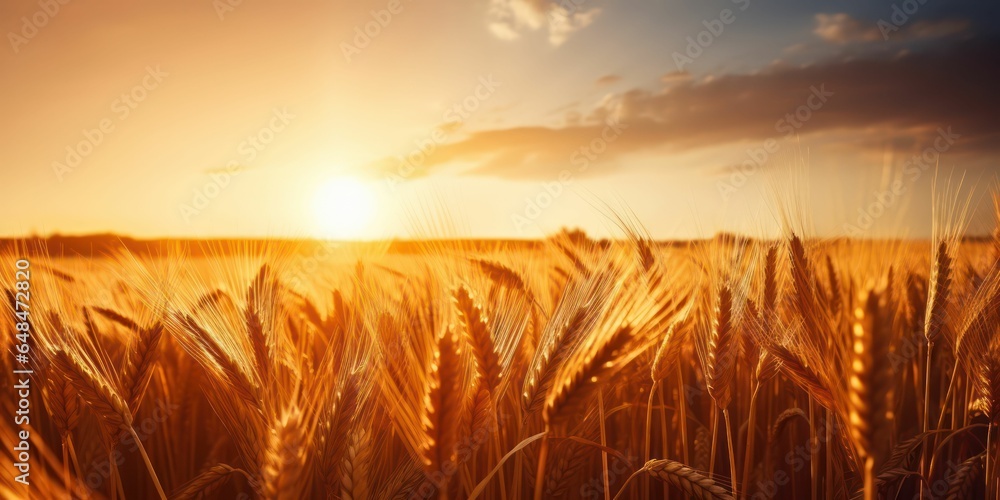 Vibrant Wheat Harvest in Countryside