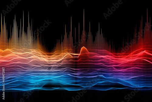 Illustration showcasing the visualization of sound through a spectrogram. Generative AI