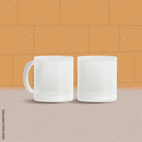 Vector realistic white mug