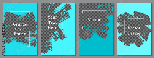 Brush stroke painted frame social media story post template set.