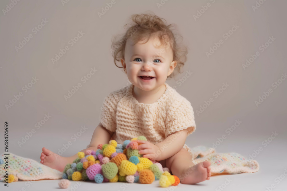 baby playing with toys, baby on blanket , baby smile baby playing with toys, baby on blanket , baby smile