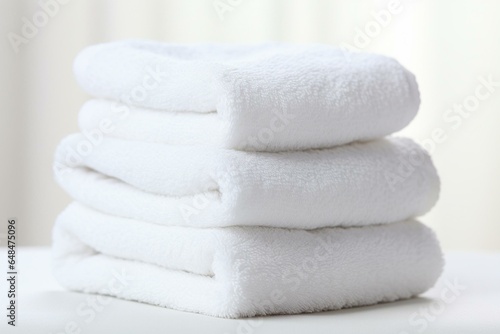 White towels on a white background. Generative AI