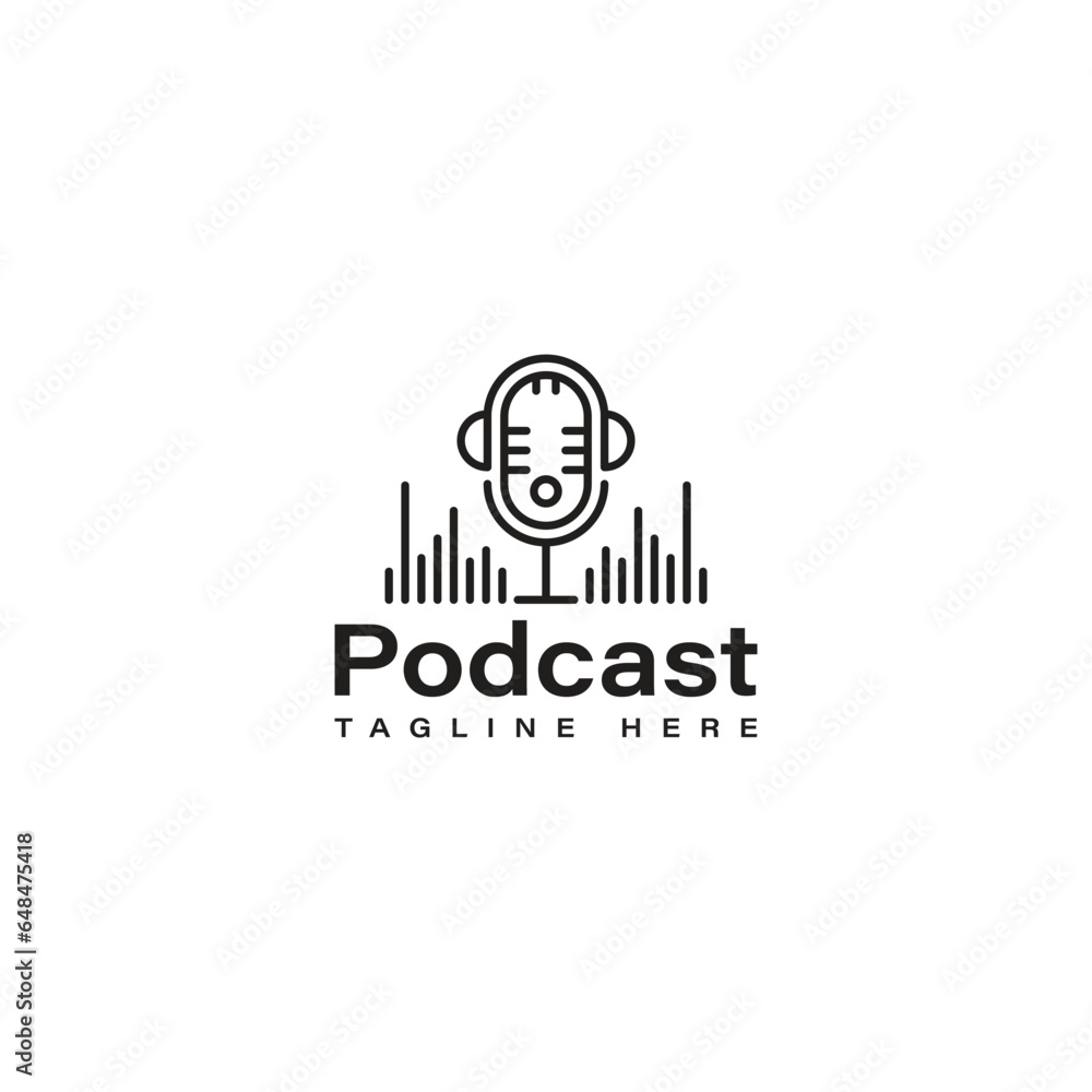 Fototapeta premium logo template podcast musik vector