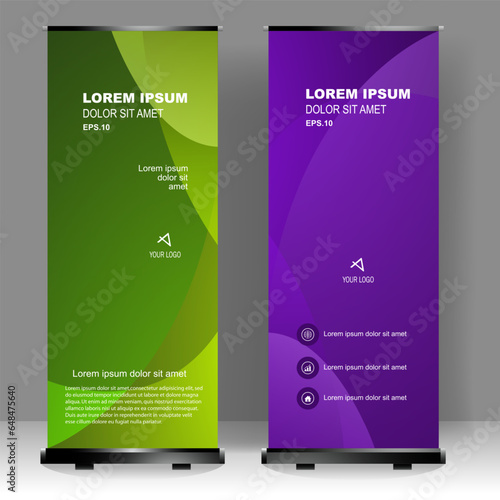 Business Roll up banner vertical template design, for brochure, business, flyer, infographics. modern x-banner and flag-banner advertising. vector illustration