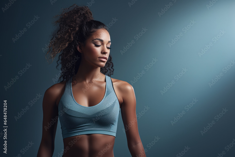 Young multicultural woman ready to exercise Young multicultural woman ready to exercise