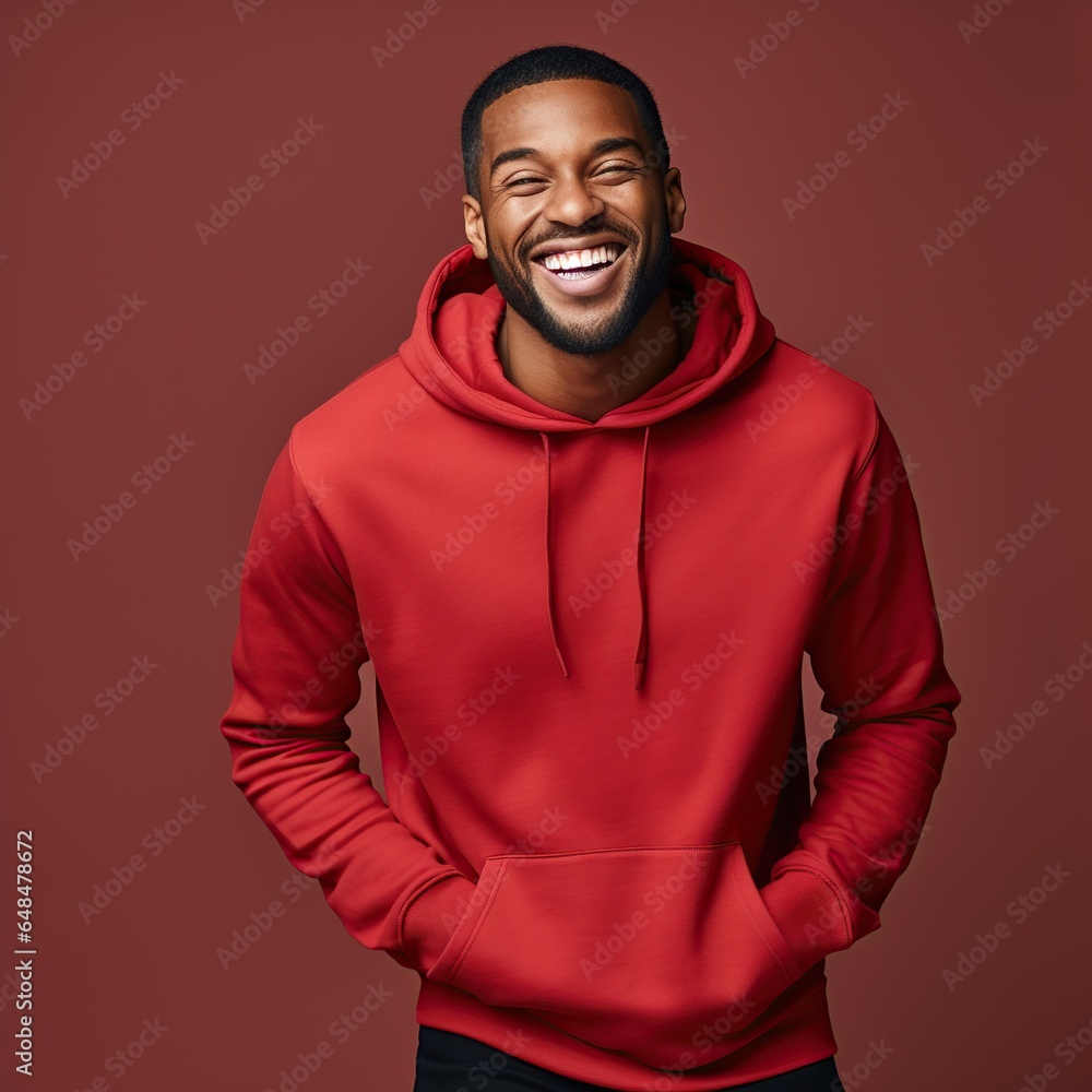 Illustration of a fashion portrait with plain hoodie mockup, AI Generated Illustration of a fashion portrait with plain hoodie mockup, AI Generated