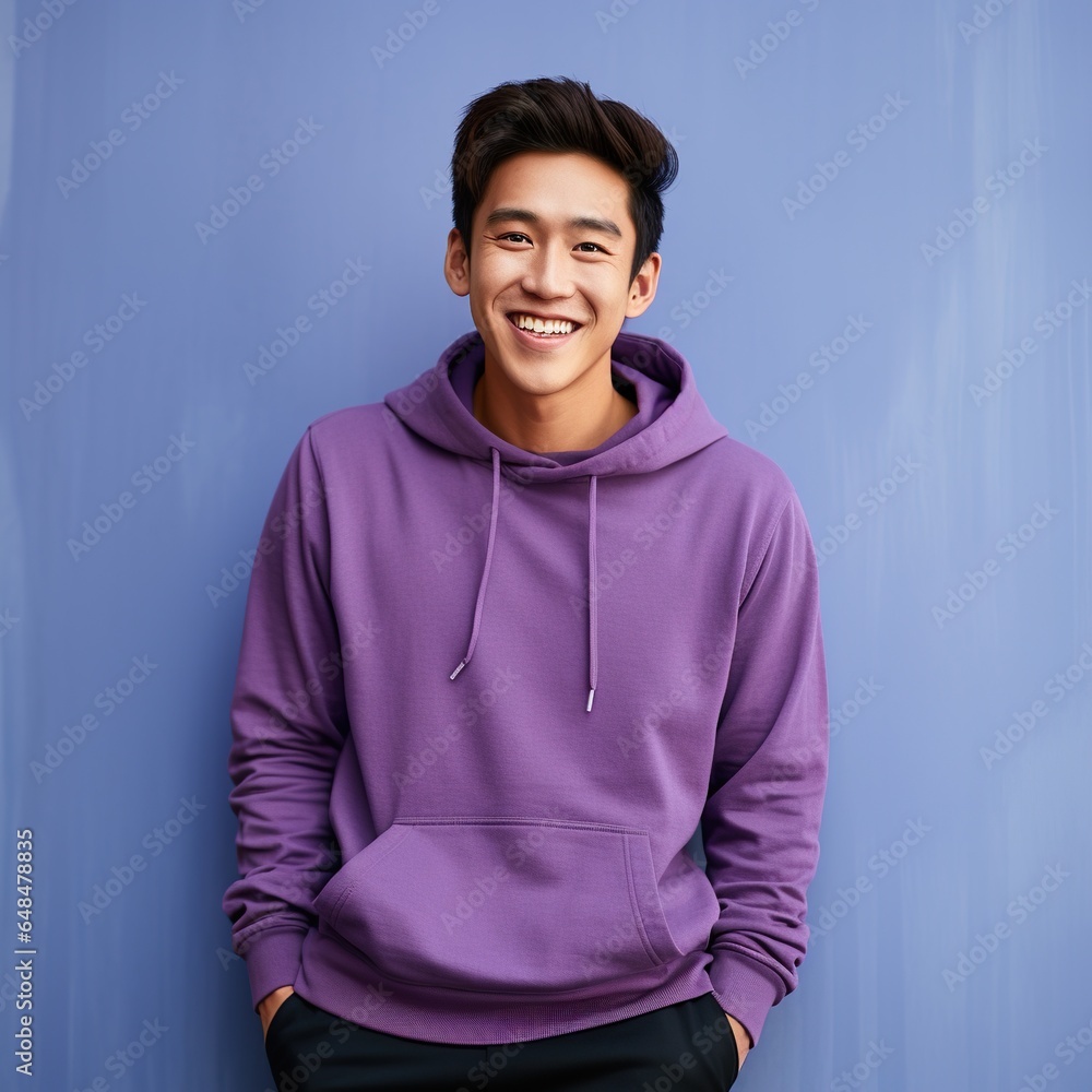 Illustration of a fashion portrait with plain hoodie mockup, AI Generated Illustration of a fashion portrait with plain hoodie mockup, AI Generated
