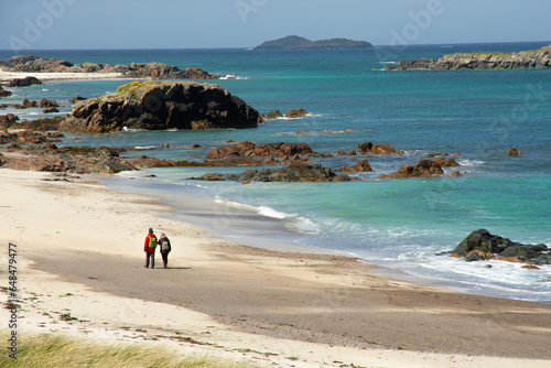 Fotografie, Obraz Walking on a beach on Iona in the Scottish Hebrides