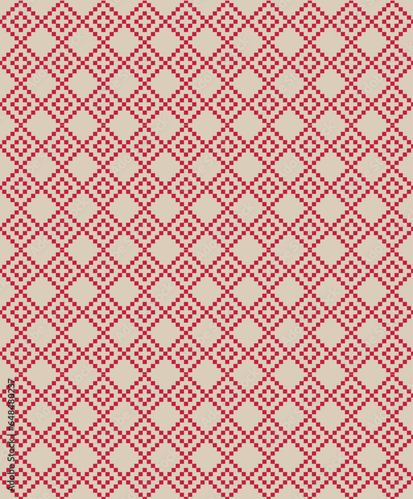 Seamless Knitted Scandinavian Pattern On Beige Background Seamless Knitted Scandinavian Pattern On Beige Background