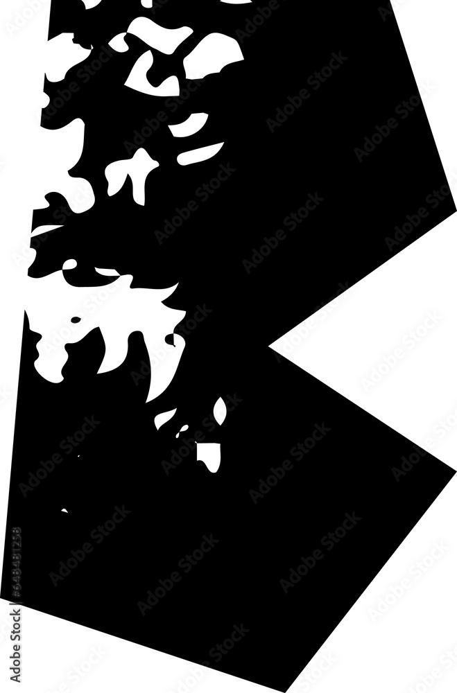 Display alphabet grunge corner paper cut font letter B Display alphabet grunge corner paper cut font letter B