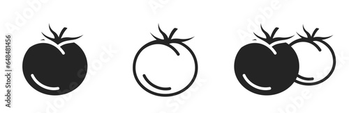 tomato icon set. vegetable and farming symbol. natural organic food