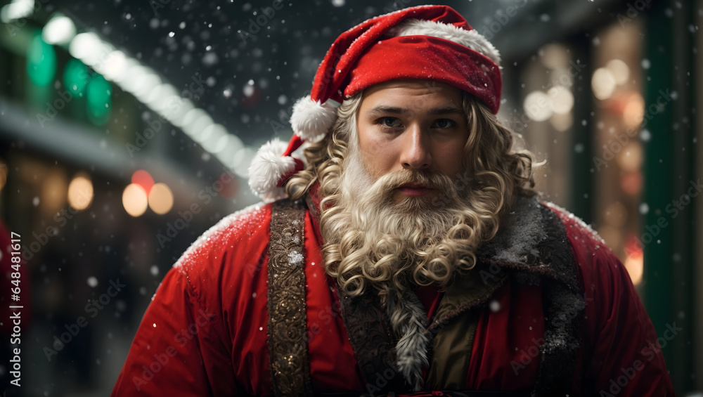 young and muscular santa claus young and muscular santa claus