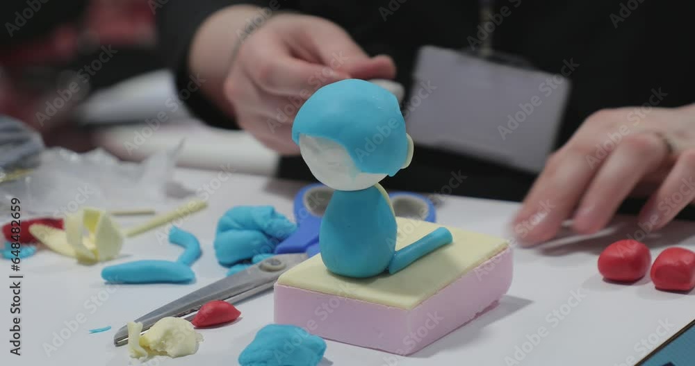 Pastry Chef Making Action Figure Fondant Cake Decor Pastry Chef Making Action Figure Fondant Cake Decor