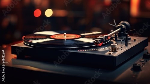 Vinyl Record Player, AI generated Image